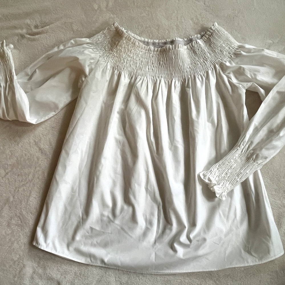 WHITE Q2 COLLECTION BLOUSE TOP WOMENS SMALL
